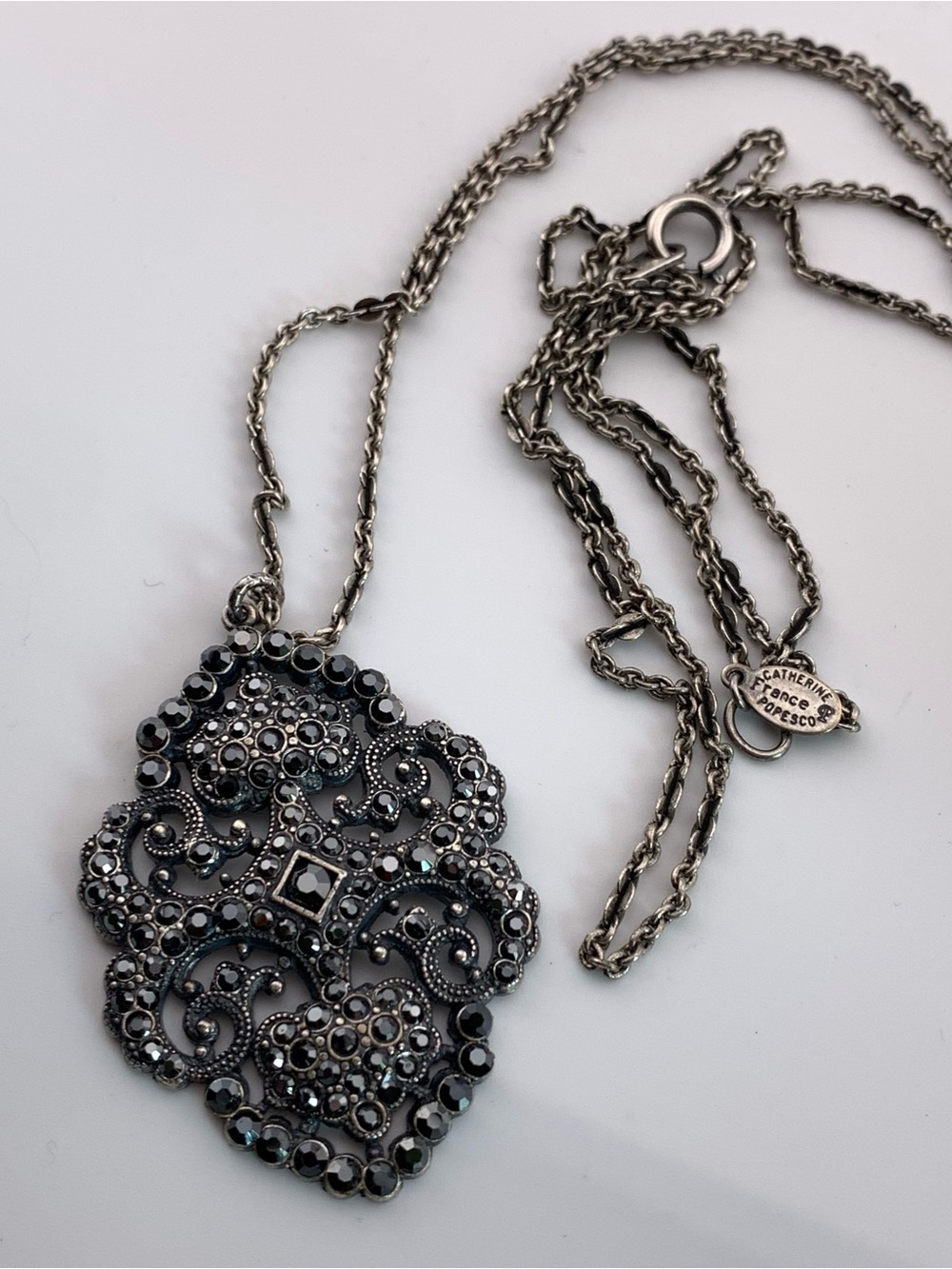 Authentic Vtg Catherine Popesco La Vie Parisienne Filigree Medallion Necklace